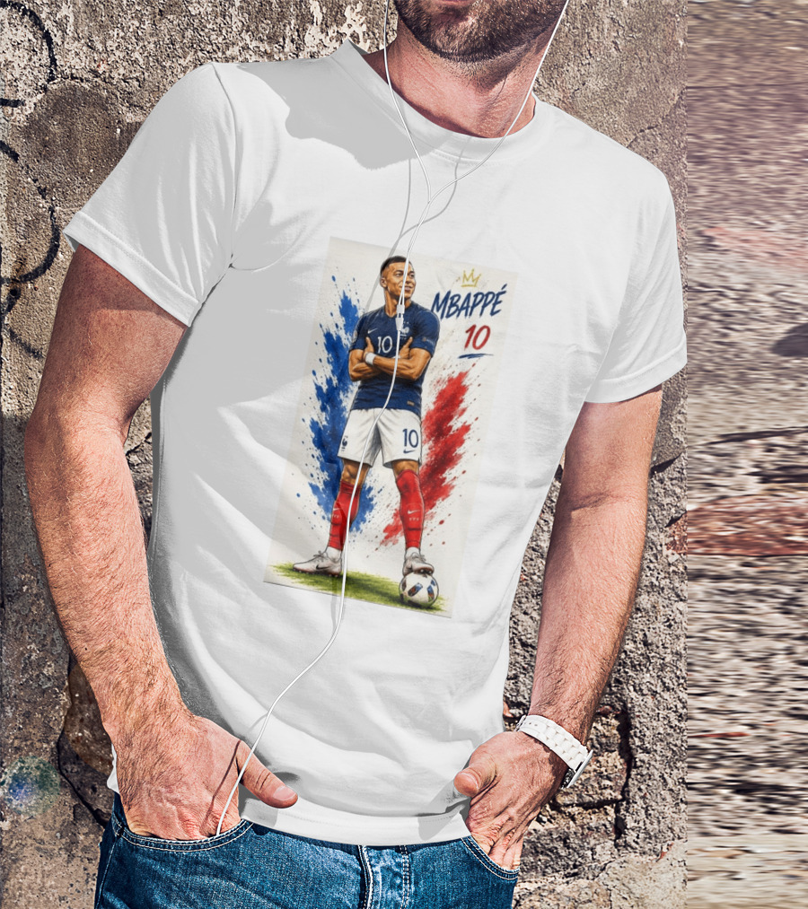 Kylian Mbappé France Soccer KM10 Caricature Star T-Shirt