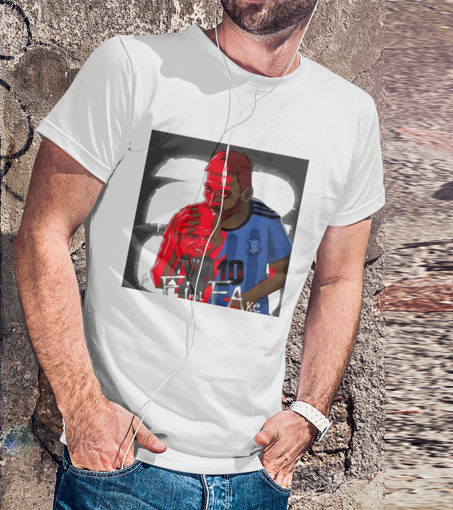 Lionel Messi Argentina Final FAKE AFA 10 T-Shirt