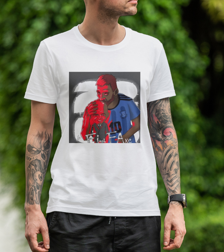 Lionel Messi Argentina Final FAKE AFA 10 T-Shirt