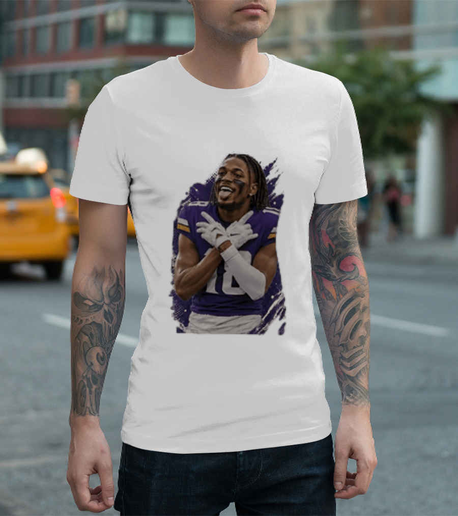 Minnesota Vikings Justin Jefferson Number 18 Football Player T-Shirt