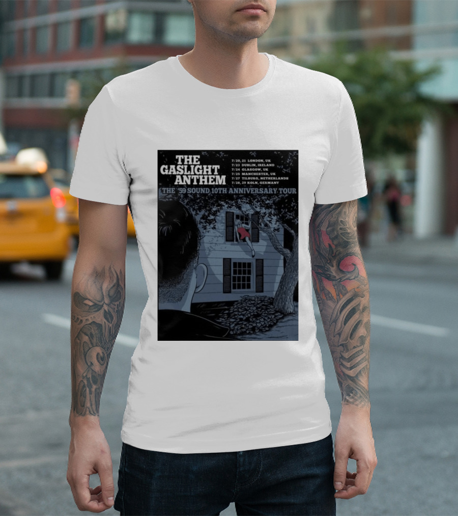 The Gaslight Anthem The '59 Sound 10th Anniversary Tour London Dublin Glasgow Manchester Tilburg Koln T-Shirt