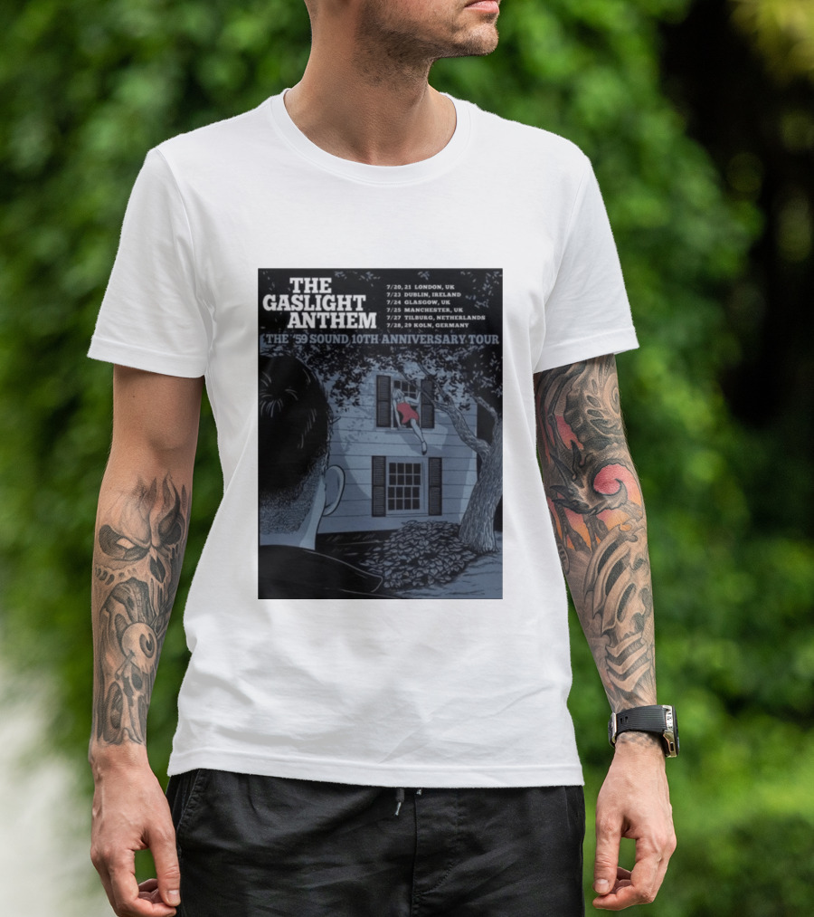 The Gaslight Anthem The '59 Sound 10th Anniversary Tour London Dublin Glasgow Manchester Tilburg Koln T-Shirt