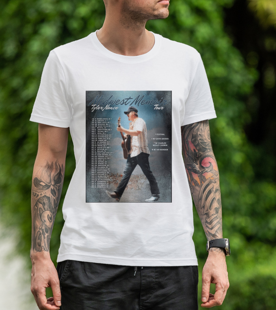Midwest Memoir Tyler Nance Tour 2026 With Gavin Adcock Charles Wesley Godwin Ian Munsick T-Shirt