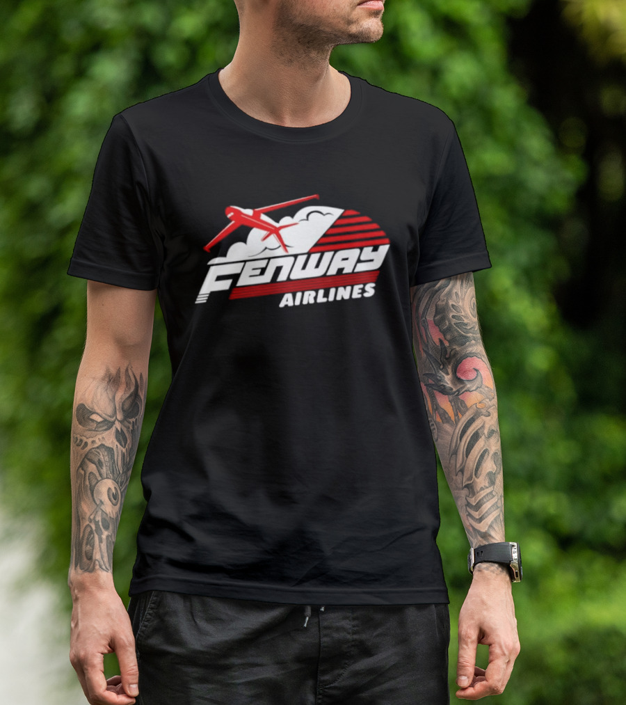 Boston Red Sox Fenway Airlines Baseball Team Vintage Pilot Urban Fan Gear T-Shirt