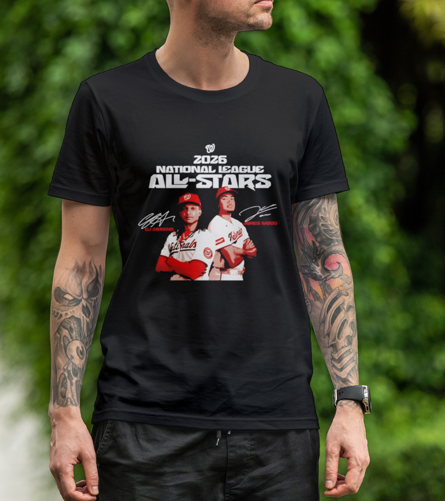 2026 Washington Nationals CJ Abrams James Wood National League All Stars T-Shirt