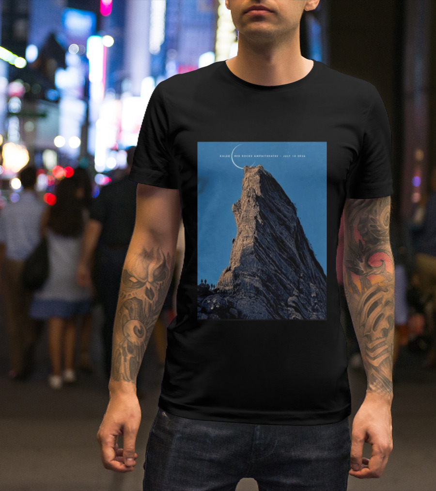 Kaleo Red Rocks Amphitheatre July 14 2026 Show Rocky Landscape Moonlit Scene T-Shirt