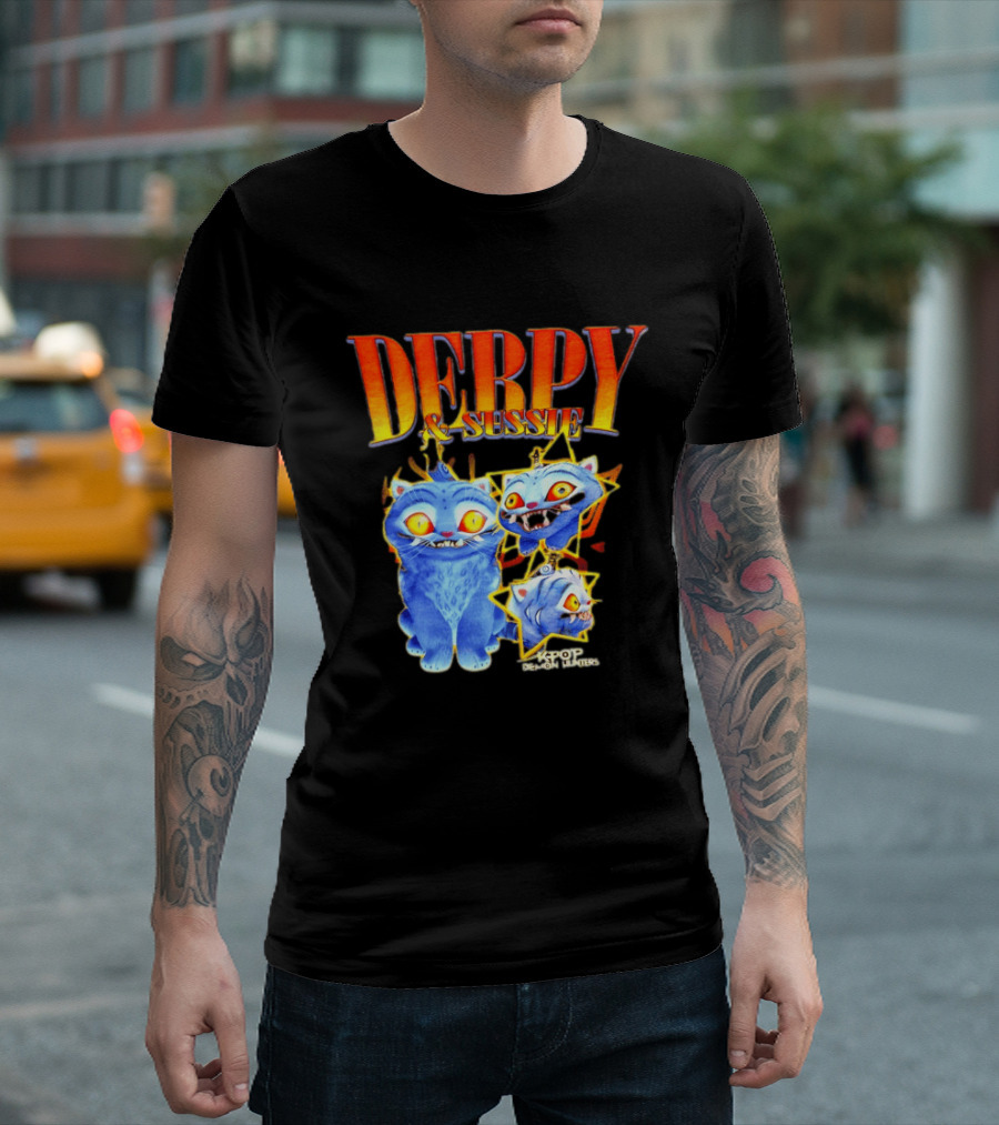 Derpy And Sussie KPop Demon Hunters 2026 Blue Cat Stars T-Shirt