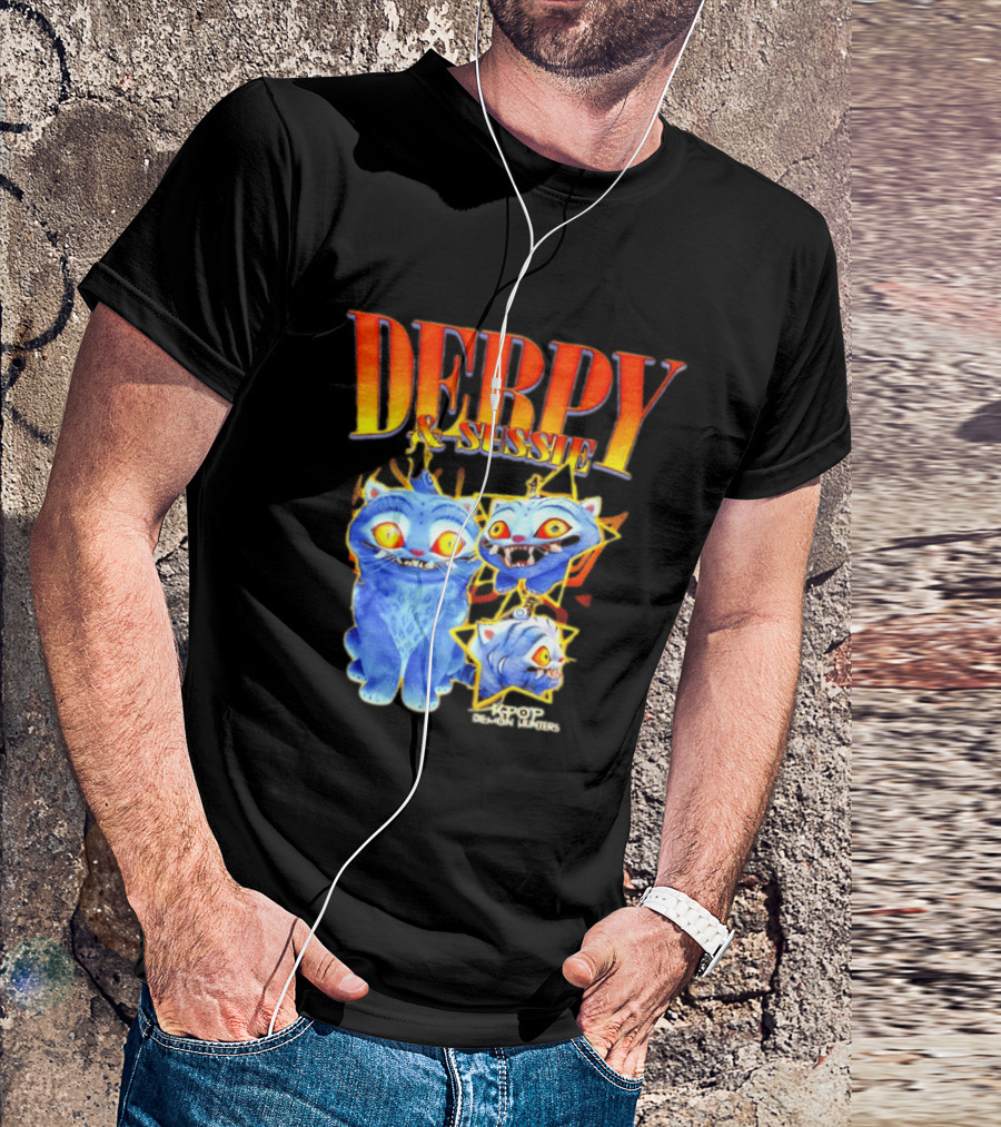 Derpy And Sussie KPop Demon Hunters 2026 Blue Cat Stars T-Shirt