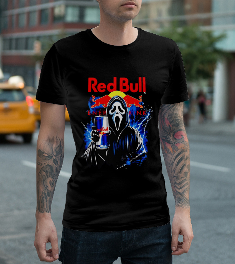 Red Bull Energy Drink Ghostface Scream Bootleg T-Shirt