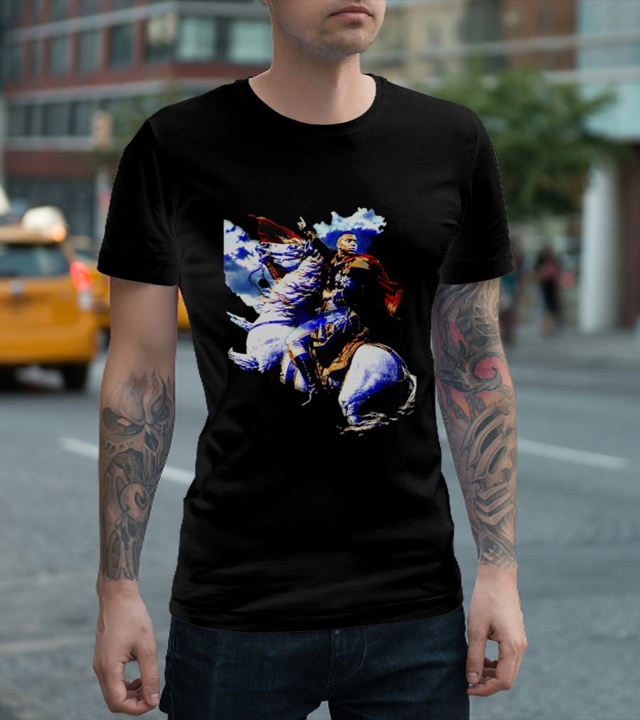 Kylian Mbappe Napoleon Bonaparte Crossing Alps Painting Horse Rider T-Shirt