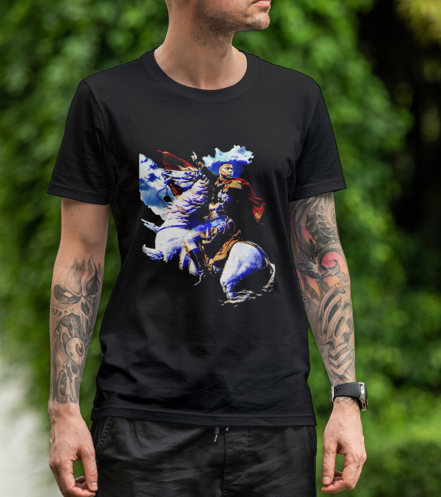 Kylian Mbappe Napoleon Bonaparte Crossing Alps Painting Horse Rider T-Shirt