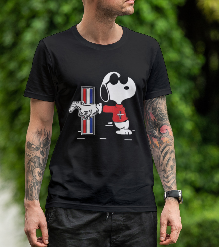Snoopy Peanuts Ford Mustang Red Sweater Classic Mustang Pony T-Shirt