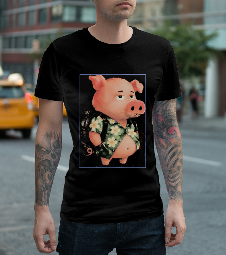Nice Enjoy The Little Things Hawaiian Pig Floral T-Shirt