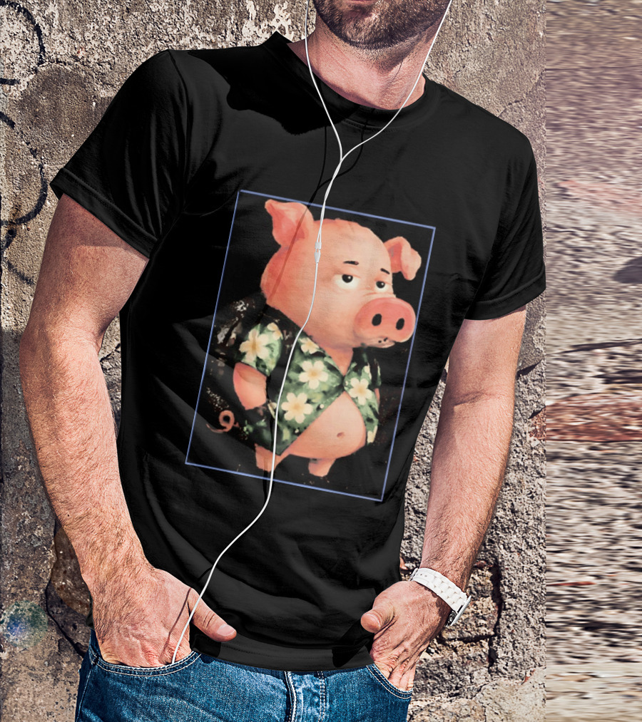 Nice Enjoy The Little Things Hawaiian Pig Floral T-Shirt