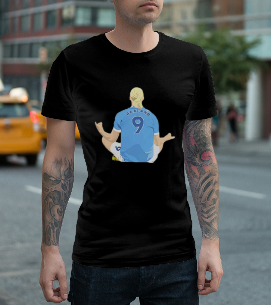 Norway Erling Haaland 9 Meditating Iconic Soccer Moment T-Shirt