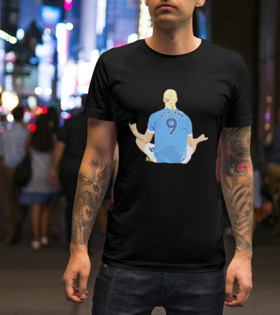 Norway Erling Haaland 9 Meditating Iconic Soccer Moment T-Shirt
