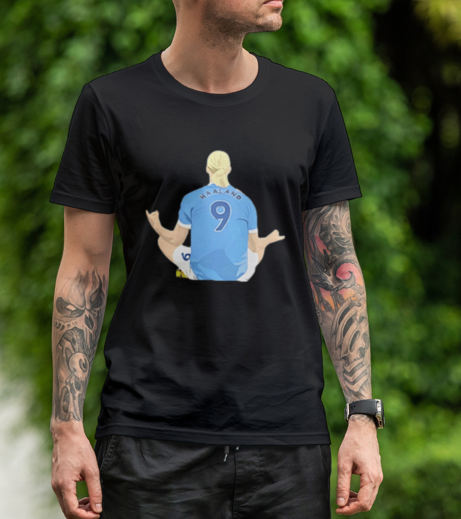 Norway Erling Haaland 9 Meditating Iconic Soccer Moment T-Shirt