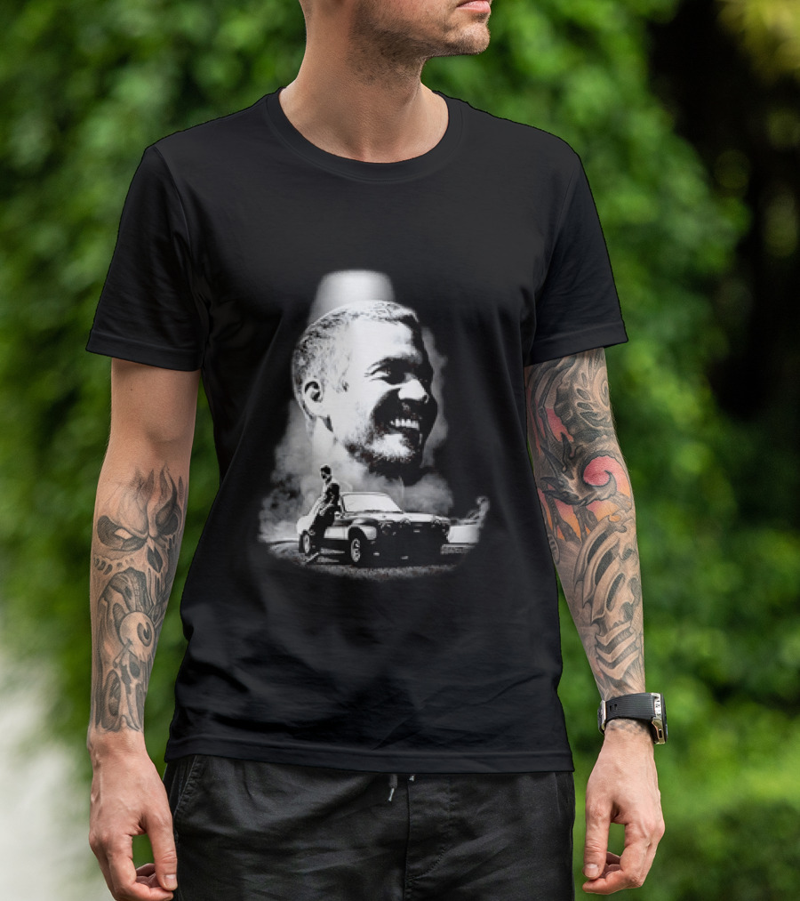 Paul Walker Fast And Furious Tribute With Classic Car Scene T-Shirt
