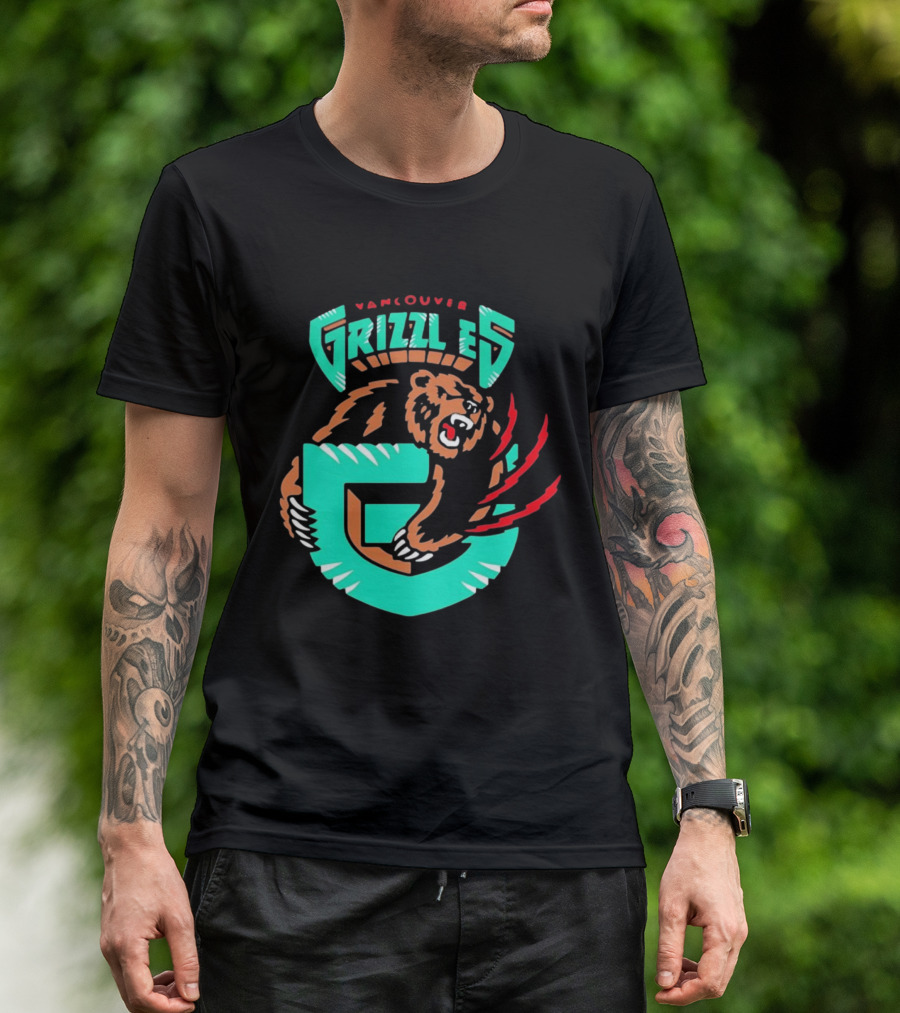 Vancouver Grizzlies Bear Claw Retro Sports Emblem Men's T-Shirt