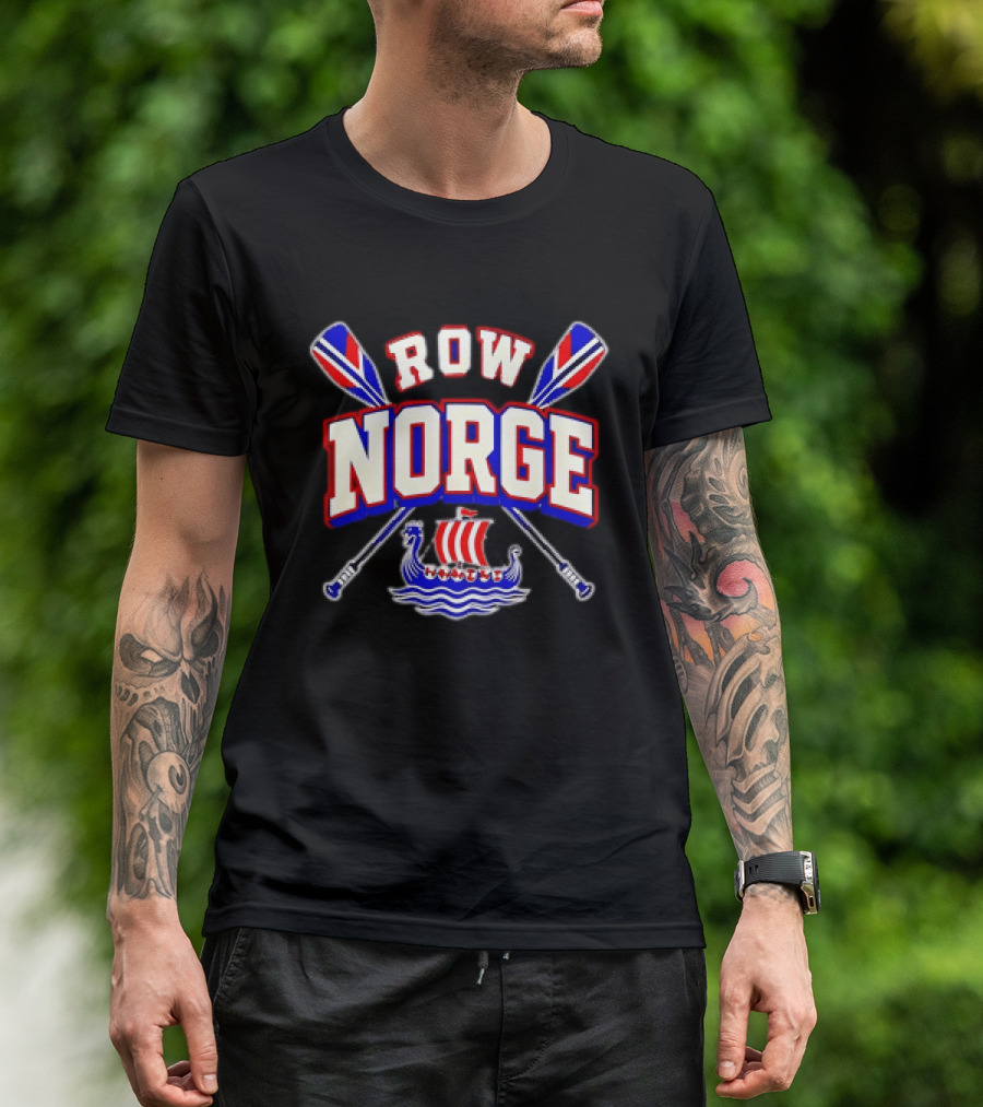 Row Norge Norway Viking Oars And Ship T-Shirt