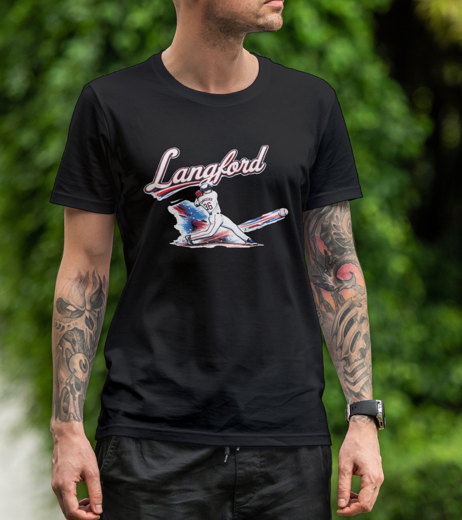 Langford Baseball Swing Texas Rangers Wyatt Langford Slugger 26 T-Shirt