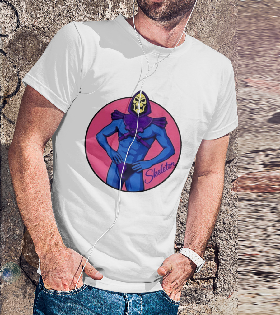 Skeletor Powerful Stance Pink T-Shirt