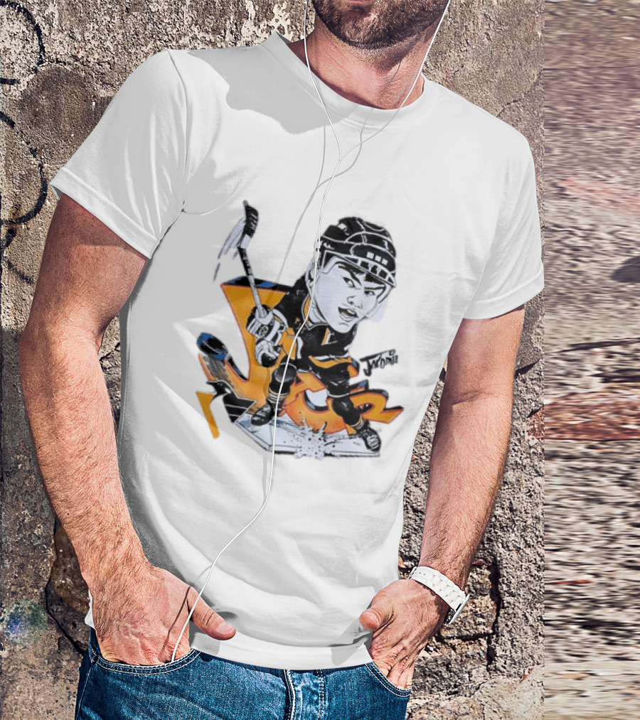 Jaromir Jagr Animated Pittsburgh Penguins Hockey Stick Action T-Shirt