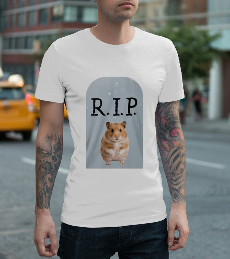 R.I.P. Lil Cenat Hamster Memorial With Stars And Clouds T-Shirt