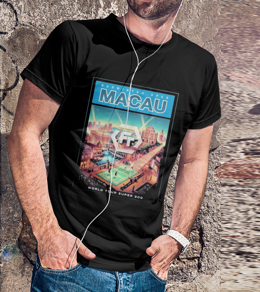 Badminton Open Macau 2026 World Tour Super 300 Cityscape Scene T-Shirt