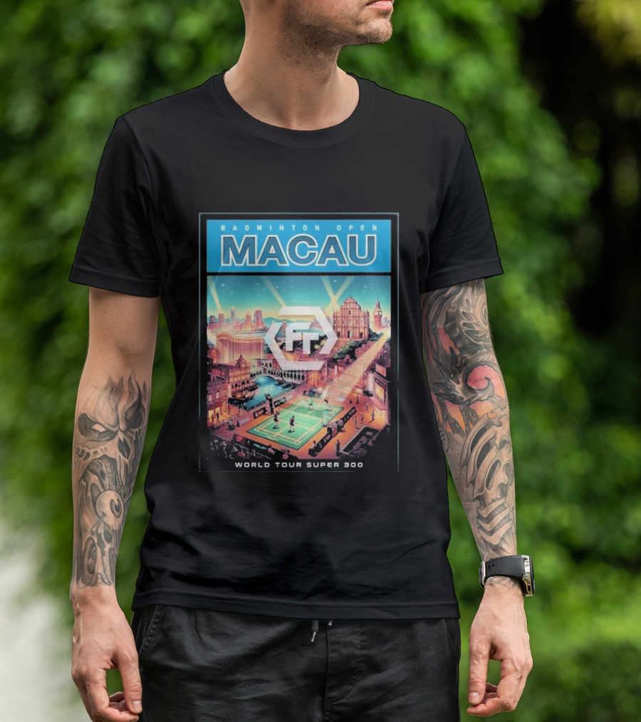 Badminton Open Macau 2026 World Tour Super 300 Cityscape Scene T-Shirt