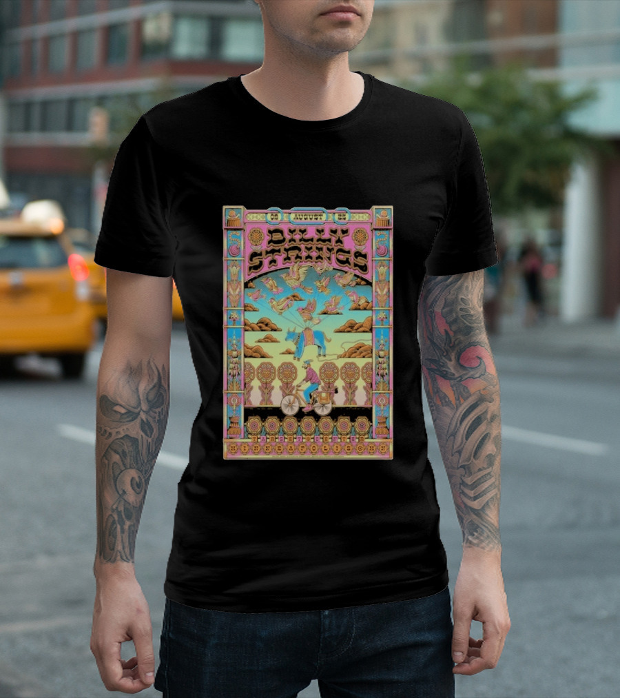 Billy Strings August 9 25 Minneapolis MN Psychedelic Style Birds Bicycle Rider T-Shirt