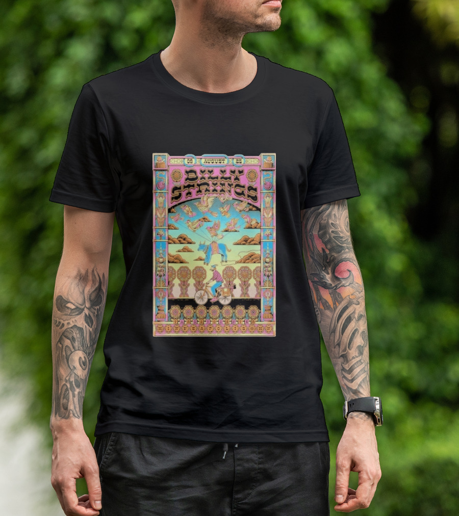 Billy Strings August 9 25 Minneapolis MN Psychedelic Style Birds Bicycle Rider T-Shirt