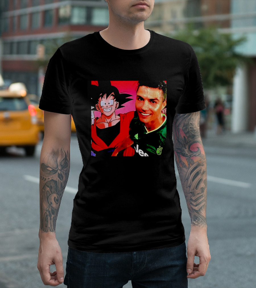 Goku Dragon Ball X Cristiano Ronaldo Juventus Collaboration T-Shirt