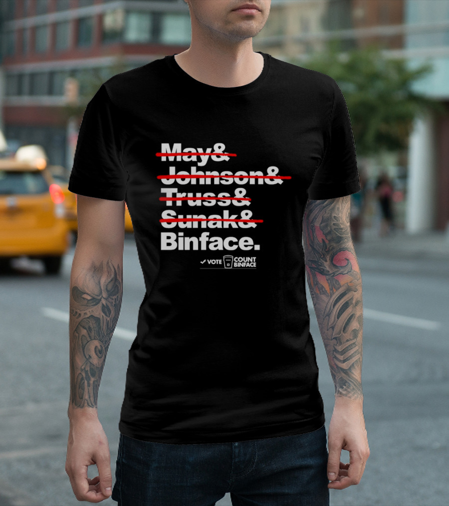 Vote Count Binface May Johnson Truss Sunak Binface Clacton 2026 T-Shirt