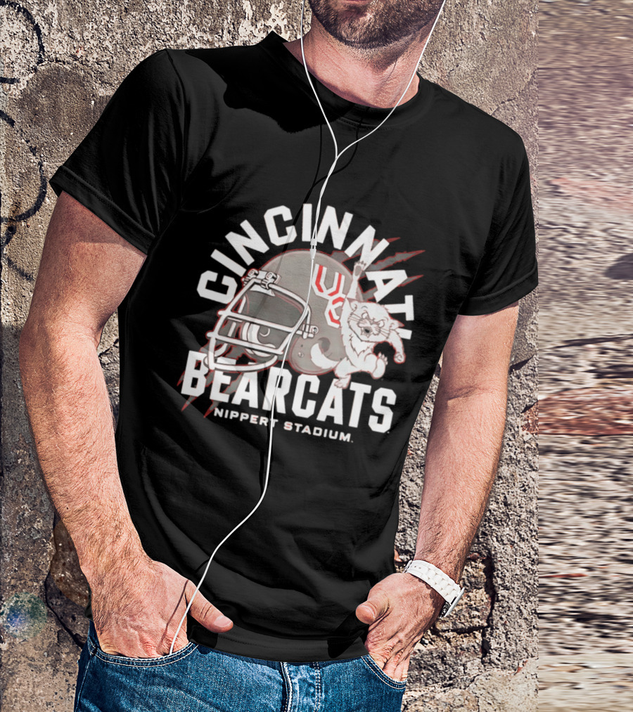 Cincinnati Bearcats Nippert Stadium Football Helmet T-Shirt