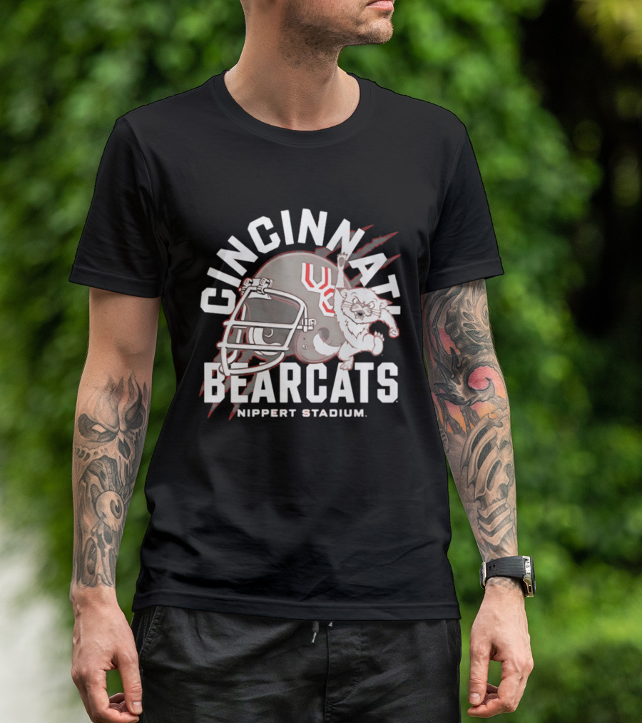 Cincinnati Bearcats Nippert Stadium Football Helmet T-Shirt