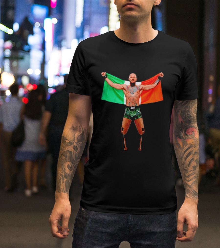 Conor McGregor UFC Prosthetic Leg Irish Flag Celebration T-Shirt