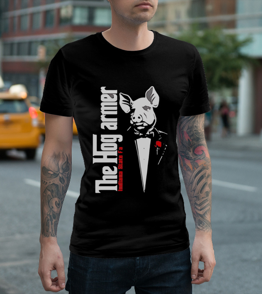 The Hogfarmer Indiana State Fair Pig Tuxedo T-Shirt