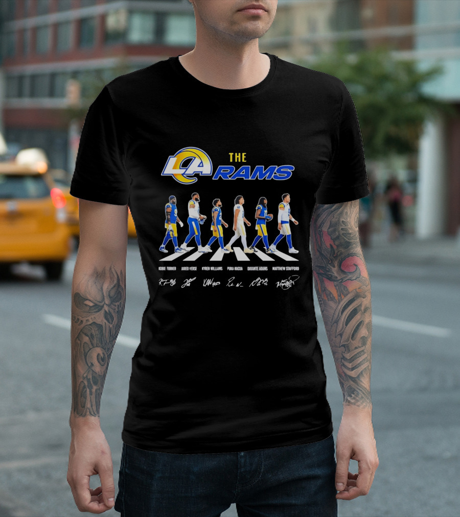 Kobie Turner Jared Verse Kyren Williams Puka Nacua Davante Adams Matthew Stafford The Rams Abbey Road NFL Players T-Shirt