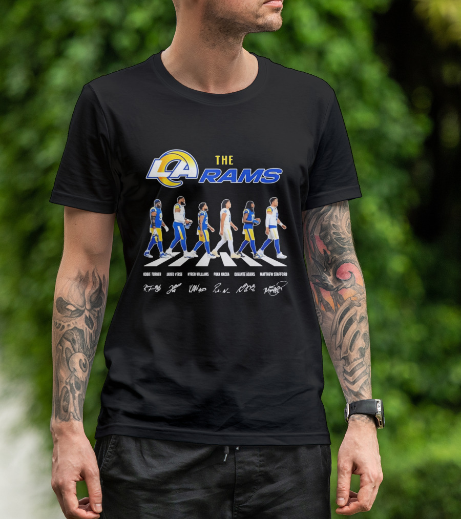 Kobie Turner Jared Verse Kyren Williams Puka Nacua Davante Adams Matthew Stafford The Rams Abbey Road NFL Players T-Shirt