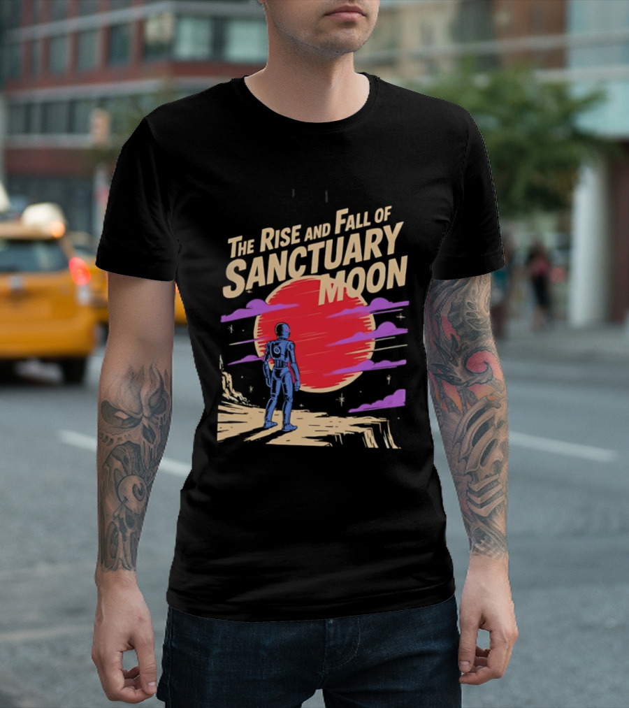 The Rise And Fall Of Sanctuary Moon Sci Fi Space Adventure Astronaut T-Shirt