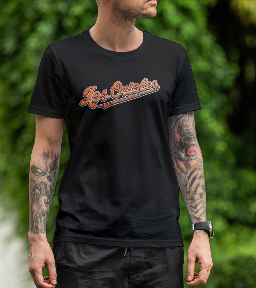 Los Orioles Baltimore Orioles Orange Script T-Shirt