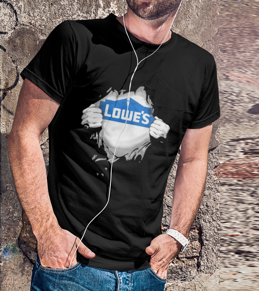 Lowe's Ripped Chest Superhero Style For Home Improvement Workers T-Shirt