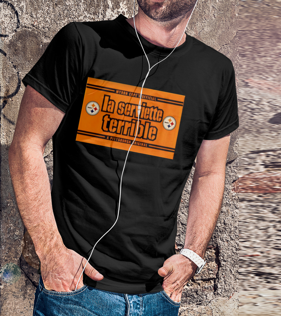 Myron Cope's Official La Serviette Terrible A Pittsburgh Original Steelers T-Shirt