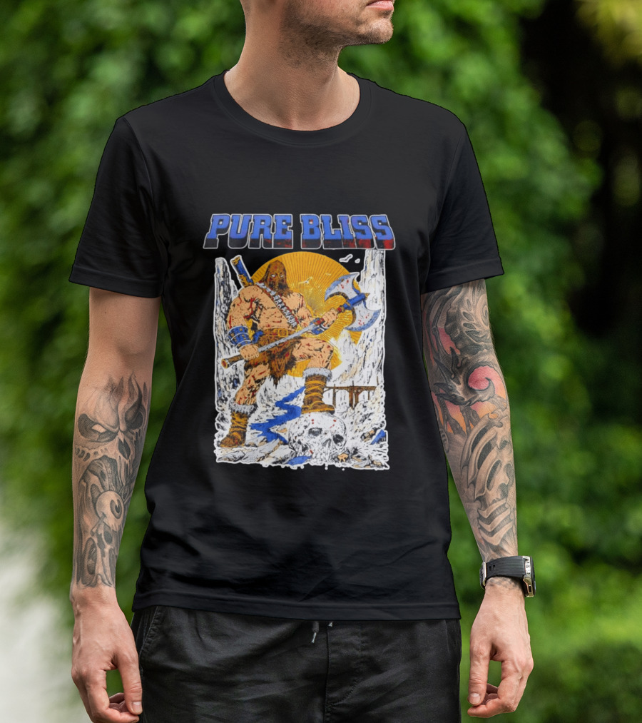 Pure Bliss Barbarian Warrior Axe Skull Fantasy Adventure T-Shirt