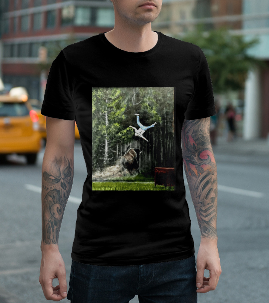 Raccoon Flaming Fart Chaos With Hippo And Unexpected Forest Flip T-Shirt