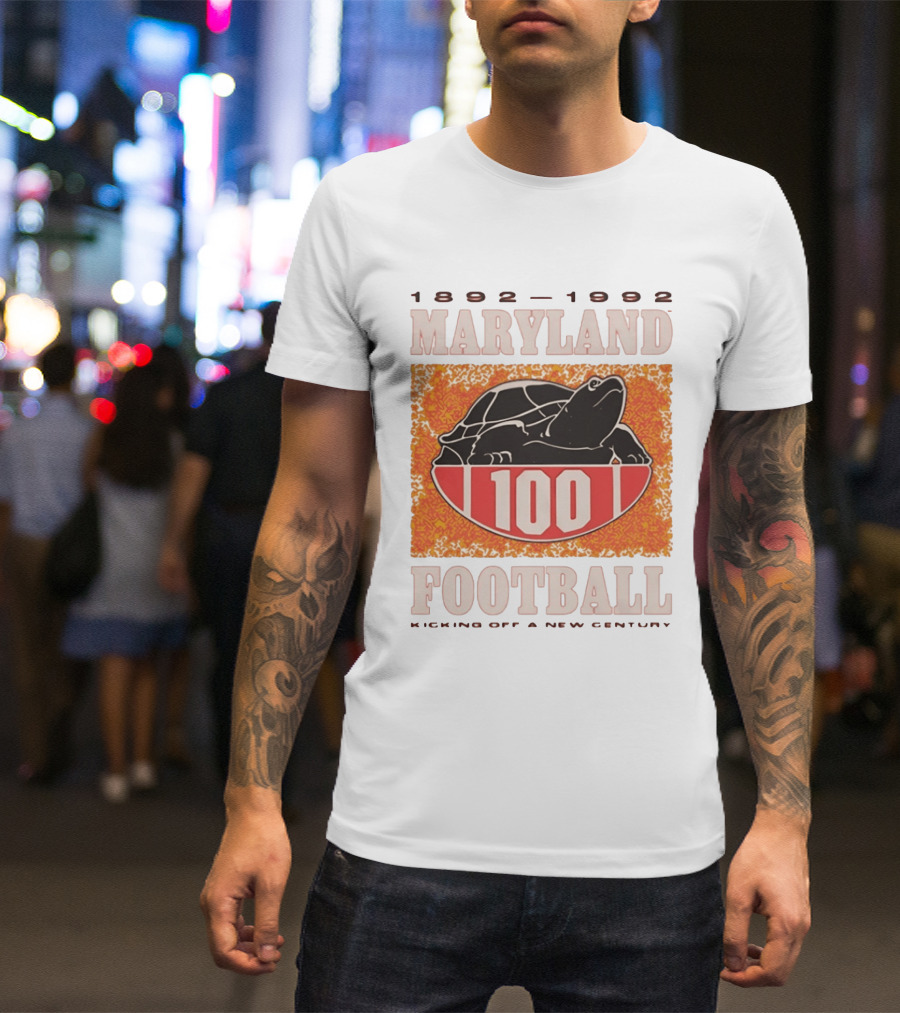 Maryland Football 1892 1992 Centennial Kicking Off A New Century Terps Turtle T-Shirt