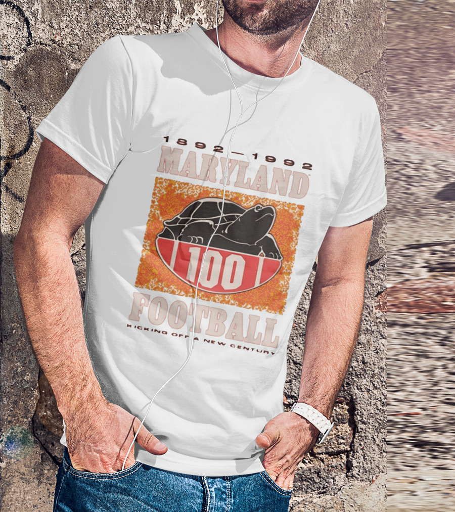 Maryland Football 1892 1992 Centennial Kicking Off A New Century Terps Turtle T-Shirt