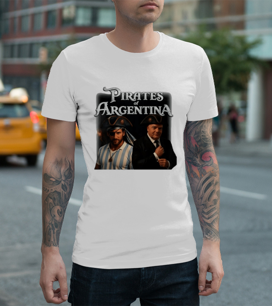 Pirates Of Argentina Messi Infantino Soccer Themed Merchandise T-Shirt
