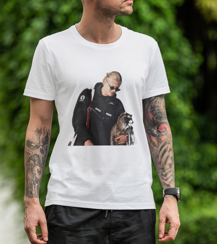 Erling Haaland Raccoon Meme Football KIWI K SPACE Texas T-Shirt